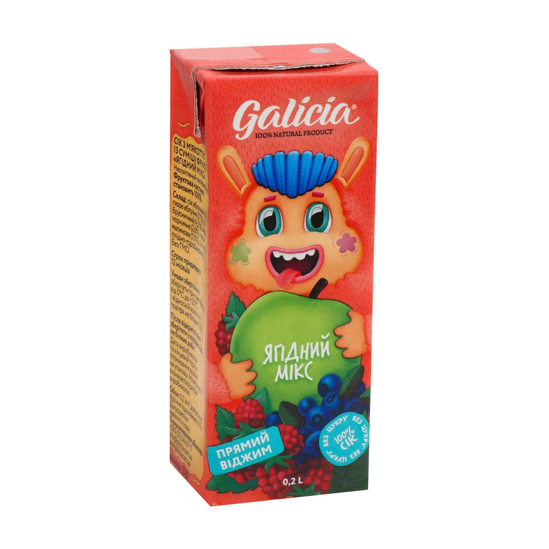 Сік Galicia Ягідний мікс, 200 мл